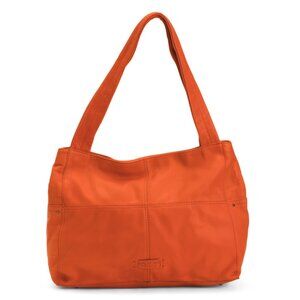 AMERICAN LEATHER CO. Orange Leather Virginia Tote